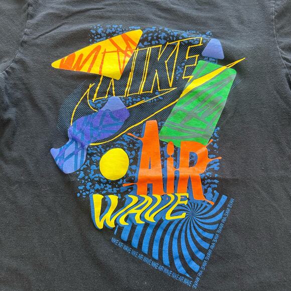 Nike Air Wave Black Orange Yellow Blue Purple Men S Graphic Big Swoosh T-Shirt - Picture 2 of 7